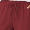 thumbnail image 4 of Women's Elastic Waist Drawstring Pants Lightweight Straight Leg Casual Trousers Summer Loose Versatile Long Pants with Pockets, 4 of 9