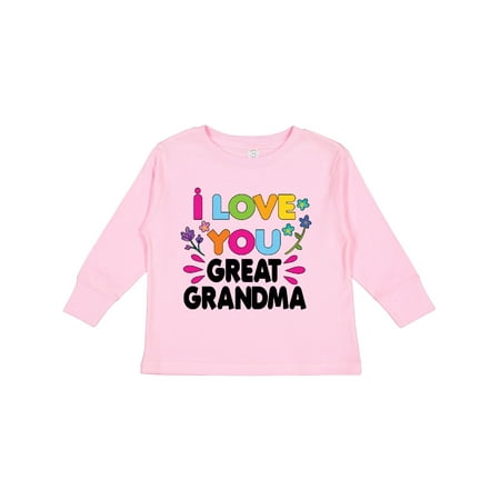 

Inktastic I Love You Great Grandma with Flowers Girls Long Sleeve Toddler T-Shirt