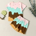 thumbnail image 5 of Tiijoy Girls Summer Outfits Ice-Cream Print Short Sleeve T Shirt Shorts Set, Sizes 2-12, 5 of 5
