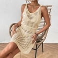 thumbnail image 6 of zaveiop Summer Crochet Hollow out Knit Beach Bathing Suit Swim Cover ups Cruise Outfits Vacation Dresses for Women 2026 (Beige, S), 6 of 7