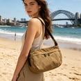 thumbnail image 4 of Waterproof Nylon Dumpling Tote Bag Large Capacity Crossbody Shoulder Bag Lightweight Water-Resistant Travel Gym Work Commuter Organizer with Zipper Pockets Stylish Everyday Bag Gym Bag Travel Tote, 4 of 7