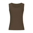 thumbnail image 6 of Royisotas Brown Cami 2025 Casual Sleeveless Summer Camisoles for Women Solid Color Shaping Crew Neck Camis, 6 of 7