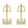 thumbnail image 4 of 14K Solid Gold Screw Back Stud Earrings for Women | 1.5 cttw Heart Cut Moissanite | Yellow Gold, 4 of 5