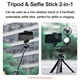 thumbnail image 3 of Trípode Mini TELESIN con cabezal giratorio 360° - Soporte universal para celulares, cámaras y vlogging, extensible de 22cm a 51cm, peso máximo 2kg, ideal para fotografía y videos creativos., 3 of 6