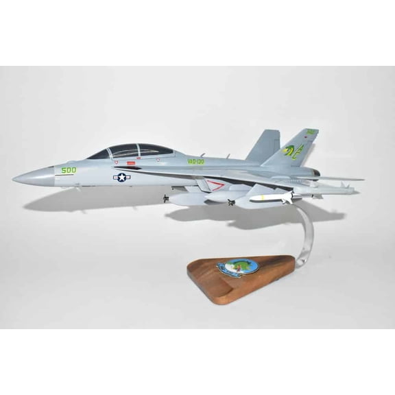 VAQ-130 Zappers EA-18G Growler Model, Navy, 1/40th (18") Scale, Mahogany