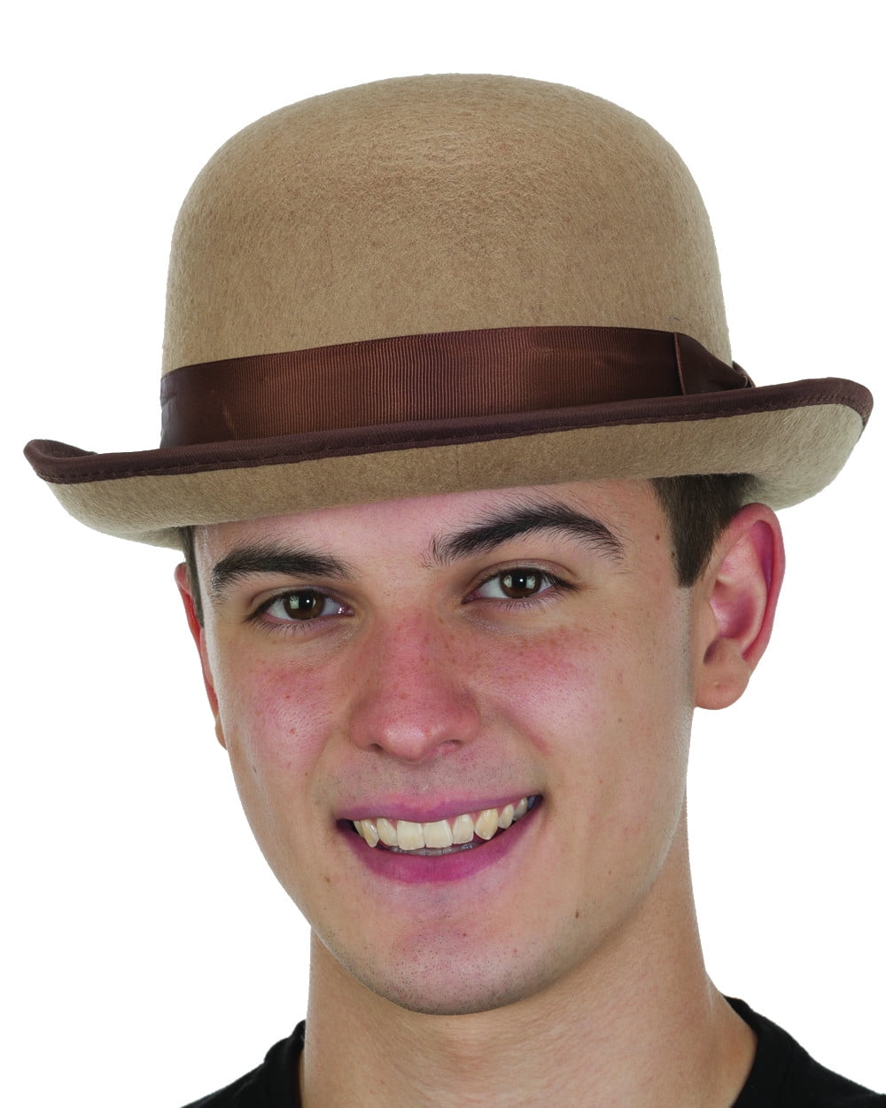 Adults Vintage Gentleman Tan Felt Bowler Derby Hat Costume Accessory ...