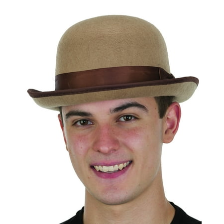 Adults Vintage Gentleman Tan Felt Bowler Derby Hat Costume