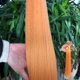 thumbnail image 3 of Paquete de cabello lacio, extensión de cabello sintético súper largo, tejido de cabello lacio Yaki falso, color naranja, de punta a punta YunRong, 3 of 5