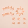 thumbnail image 4 of Uñas postizas press on geyakal almendradas naranja con punta francesa, 24 piezas, 4 of 7