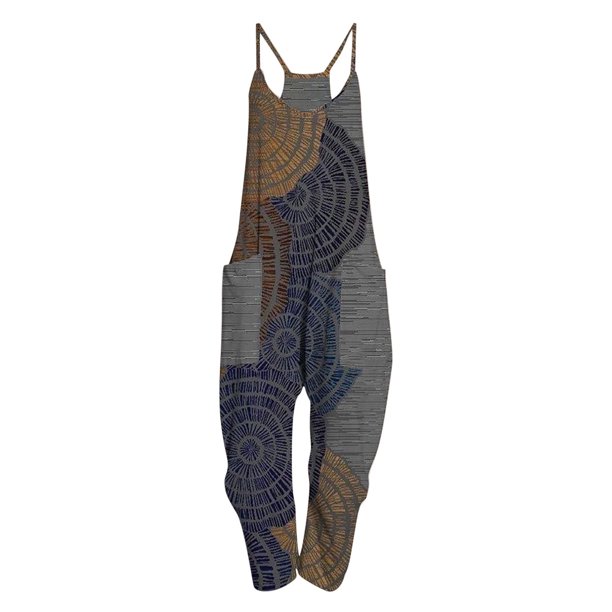 Mono Para Mujer, Estilo Bohemio, Informal, Con Bolsillos, Con Tirantes, Sin Mangas Odeerbi ODB-4
