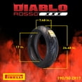 thumbnail image 4 of Pirelli Diablo Rosso III 120/70ZR17 Front & 190/50ZR17 Rear Motorcycle Tire Set - High Performance, Durable, & Reliable Tire for Sport/Street Bikes with Keychain, 4 of 7