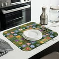 thumbnail image 3 of Pioneer Flower Floral Print Pattern Dish Drying Mat for Kitchen 1 Pack, Ultra Absorbent Microfiber Dishes Drainer Mats,16"x18", 3 of 6