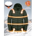 thumbnail image 5 of Men's Packable Hooded Puffer Jacket, Water Resistant Windproof with 5 Zip Pockets for Hiking Travel Green 2XL, 5 of 8