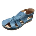 thumbnail image 2 of Sandalias planas huecas con punta redonda Retro Low-top Roman Zapatos de mujer Wmkox8yii shjk3910, 2 of 3