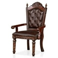 thumbnail image 4 of Furniture of America Rukia Traditional Faux Leather Indoor Side Chairs, Brown Cherry (Set of 2), 4 of 6