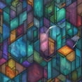 thumbnail image 4 of Yayeee Shower Curtain with Hooks 72"x72" Waterproof Fabric Bathroom Hanging Decor, Stained Glass Pattern, 4 of 5