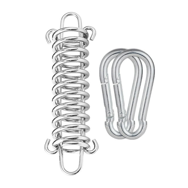 Hebilla de resorte para tienda de campaña, tensor de cuerda de acero resistente para toldo, tienda de campaña de primavera para playa, tensor de cuerd con mosquetón
