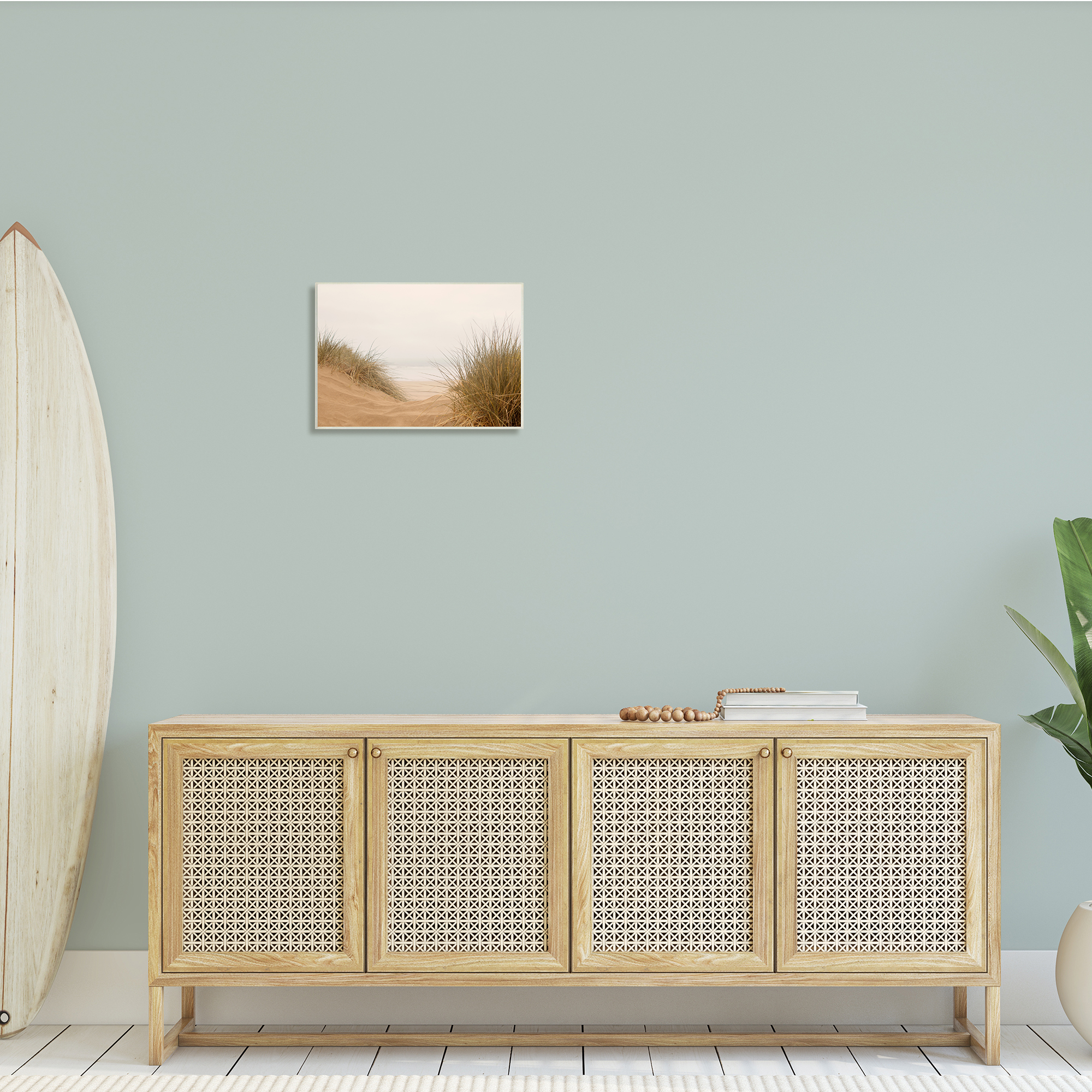 Stupell Indtries Beach Sand Dune Path Tall Grass Muted Sky,19 x 13,Design by Ian Winstanley