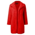 thumbnail image 5 of Herrnalise Jackets For Women Winter Solid Faux Coat Warm Casual Long Jacket Long Sleeve Outerwear Shackets For Women 2024 fall Red,XL, 5 of 5