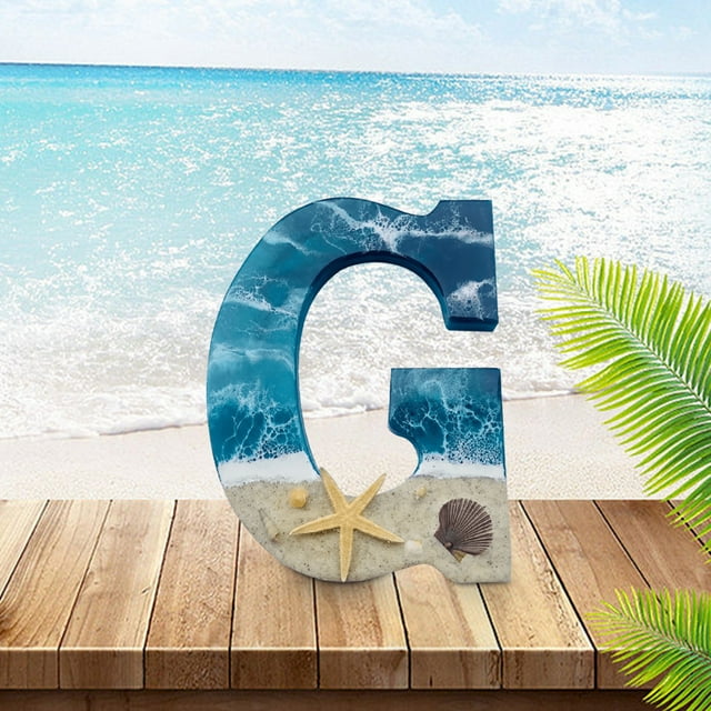 Xihbxyly Letras de Resina de Playa, Diseño de Inspiración Costera, Arte de Pared Acrílico, Decoración Versátil para El Hogar, Ideal para Sala de Estar o Dormitorio, Idea de Regalo, Tamaño 20 Cm