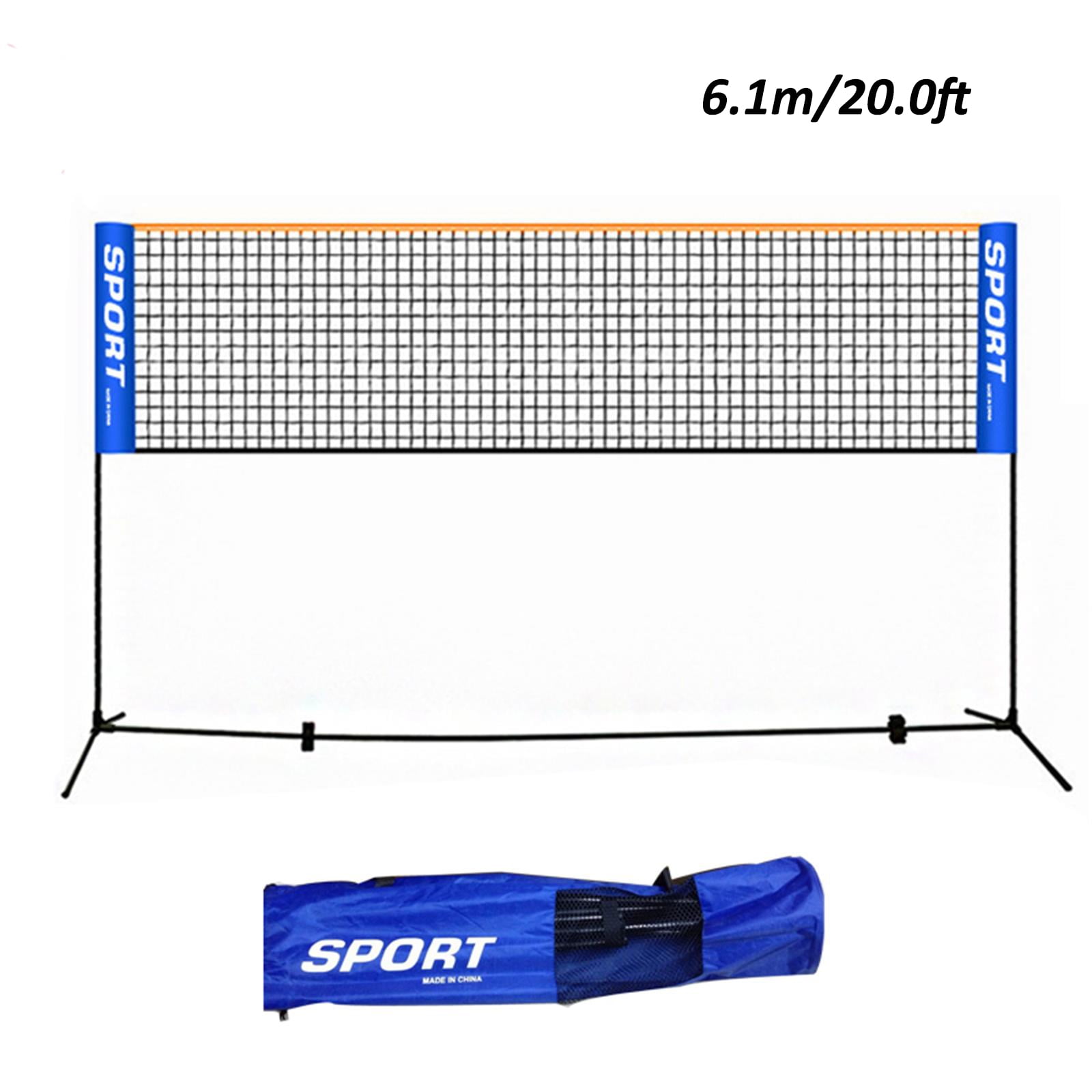 5.1M Extra Wide Foldable Portable Badminton Volleyball Tennis Net W/ Frame Stand 