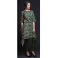 thumbnail image 3 of Bimba Green Lotus Floral Indian Tunic Tops For Girls Printed Casual Top For Women Ethnic Kurti XXX-Large, 3 of 6