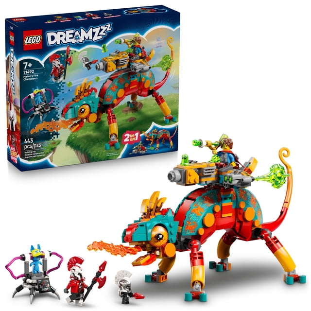 LEGO DREAMZzz Mateo’s Fire Chameleon Building Toy - Pretend Play Set for Kids, Ages 7+ - Storytelling Toy for Boys & Girls - 2 Construction Modes for Pretend Play - Gift Idea for Birthdays - 71492