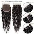 thumbnail image 3 of Jerry Curly Human Hair 3 Bundles with 4x4 Lace Closure Pre-Plucked 100% Unprocessed Brazilian Hair Weave Bundles Natural Black Color: 10"12"14"+ Closure 10", 3 of 7