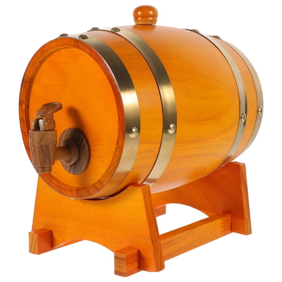 PBPBOX Elegant 1.5l Wooden Wine Storage Barrel Dispenser for Beer Liquor for Enthusiasts