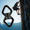 thumbnail image 2 of 360 Degree Swivel Rope Connector Gear Hoop Swing Mountaineering Spinning Carabiner Connection Hoop Attachment Outdoor Rescue Hardware Black, 2 of 7
