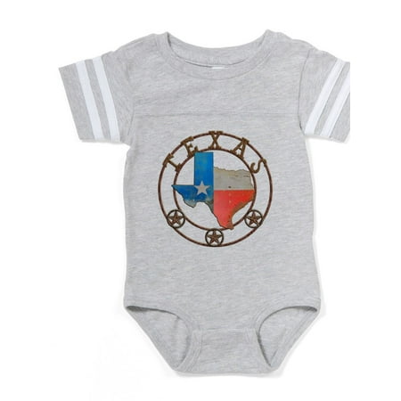 

CafePress - Texas Wrought Iron Barn Art - Cute Infant Baby Football Bodysuit