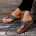 thumbnail image 5 of GUOBIOZIY Women's Wedge Thong Sandals Flip Flops Comfortable Open Toe Slip on Slide Sandals Summer T-Strap Slippers Casual Comfortable Beach Walking Wedges Shoes(Grey,6.5), 5 of 7