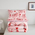 thumbnail image 5 of Manfei Romantic Loves Pattern Twin Comforter Sets,Cute Red Bow Bedding Set,Pink Reversible,2-Piece,1 Comforter and 1 Pillowcase, 5 of 7