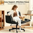 thumbnail image 6 of COOLHUT Criss Cross Office Chair, PU Leather Vanity Chair with Armrests and Wheels, Comfy Adjustable Swivel Ergonomic Criss Cross Chair for Home Office Bedroom Makeup, Black, 6 of 13