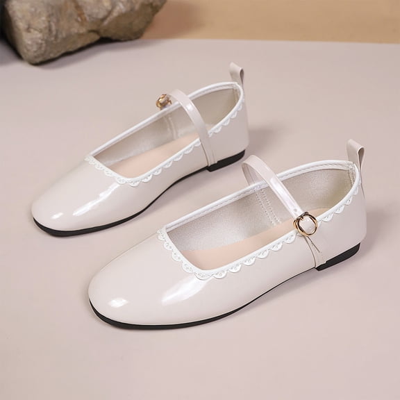 Ballet Widestep Shoes for Women, Ballet Woman Mary Jane, Womens Slip On Walking Shoes, Flats for Women Wide Feet, Women's Pointed Toe Mary Jane Shoes With Buckle Strap Low Heel Flat Casual, Beige 5.5