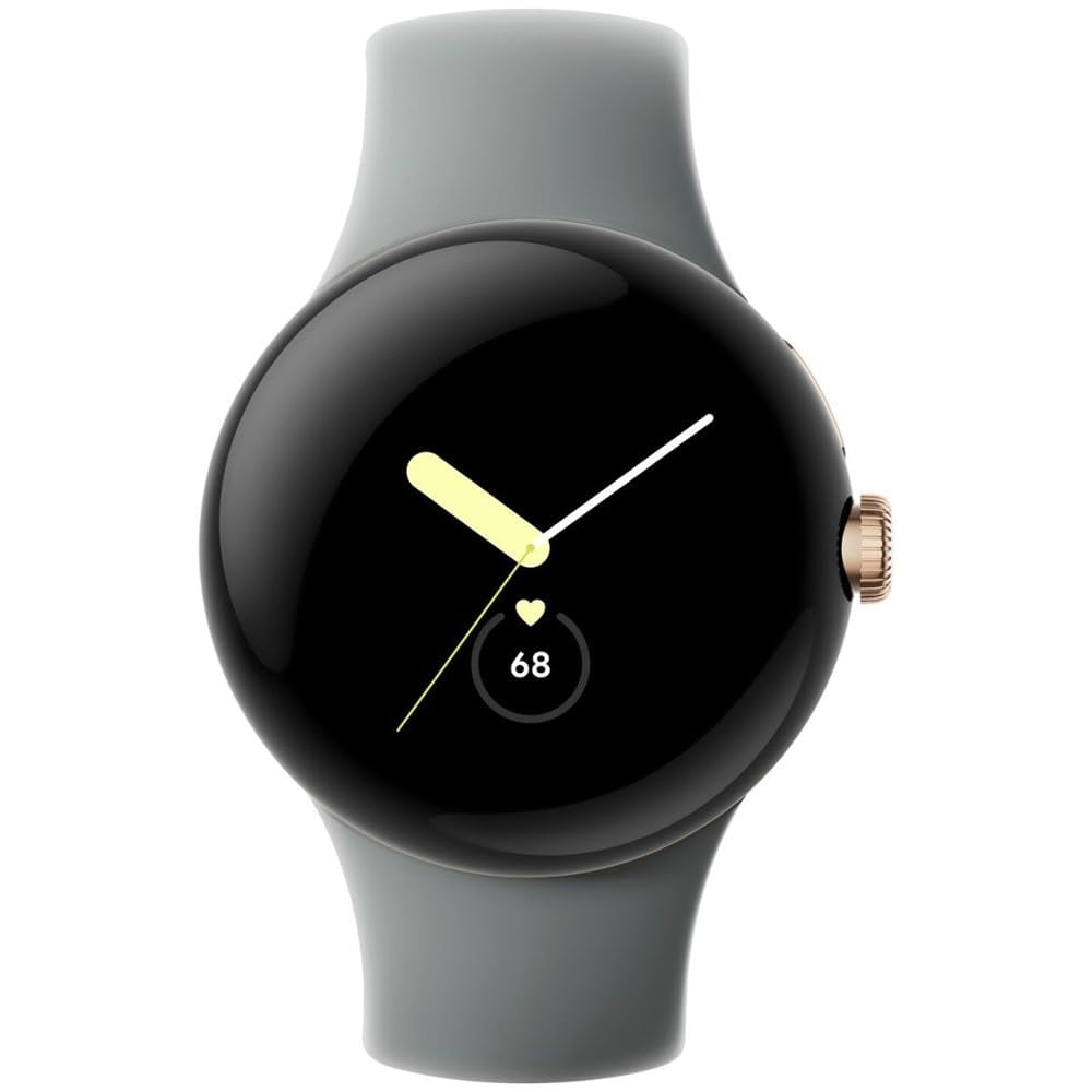 Google GWT9R Pixel Watch Android Smartwatch with Fitbit Activity Tracking, 41mm, Supports LTE, Gold Case with Hazel Active Band