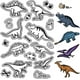 thumbnail image 1 of Sellos transparentes de dinosaurios: huesos, huellas de patas, huevos de dinosaurio. Sellos de silicona transparentes reutilizables de estilo retro., 1 of 9