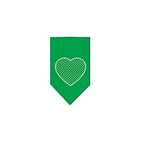 - Green Swiss Dot Heart Screen Print Bandana Emerald Green Large