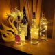 thumbnail image 2 of (6 piezas, blanco cálido) Caja de cadena LED Caja de luz de 2 m 20 LED, luz de tapa de botella LED Decoración de alambre plateado flexible impermeable para fiesta, boda, 2 of 5