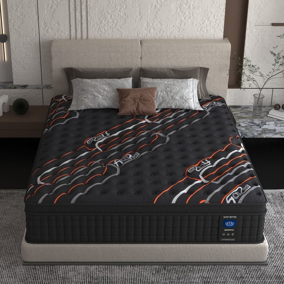 MRH 10 inch Queen Hybrid Mattress - Medium-Firm, Individually Pocketed Springs, Pressure Relief, CertiPUR-US Certified