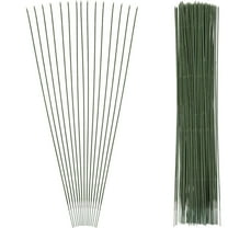 VERDANVERSE Floral Flower Stem Wire Green 100Pcs 15.7X0.04In