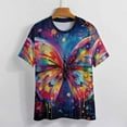 thumbnail image 4 of Colorful Butterfly T Shirts Basic T-Shirt Short Sleeve Ladies Tee Shirt Summer Graphic Clothing, 4 of 5