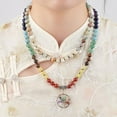 thumbnail image 3 of 7 Chakra 108 Mala Beads Necklace 8mm Bead Wrap Bracelet Necklace 40.9 Inch Natural Mixed Stone Tree of Life Pendant Necklace with Round Bead Chain Yoga Jewelry Natural Gemstone DIY, 3 of 6