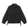 thumbnail image 1 of Lovzfmll Winter Coats for Women, Solid Color Hooded Jacket, Button Front Quilted Puffer with Pockets, Winter Clothing, 1 of 2