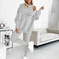 thumbnail image 3 of Idoravan Womens Sweat Suits and Jogger Sets Women Sweat Suit Hoodie And Leggings Casual And Comfortable Sweatshirt 3 Piece Suit, 3 of 5