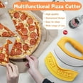 thumbnail image 2 of MOMODI Pizza Cutter Food Chopper, 430 Stainless Steel Blade Pizza Cutter Rocker Slicer, Herb Cheese Knife, with Protective Sheath Multi-Function Kitchen Tools, 2 of 10