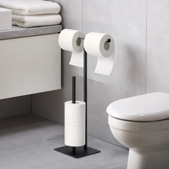 Toilet Paper Holder Stand Tissue Holder Bathroom Free Standing Paper Roll Holder