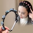 thumbnail image 5 of Beauty Tool Women Accessories Tooth design Fashion Rhinestone Double Bangs Hairstyle Hairpin Broken hair artifact HairClip Bangs fixed HeadHoop STYLE 10, 5 of 8