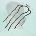 thumbnail image 2 of 6 Pieces 87 mm Hair Fork Clip Stick Hair Side Comb Hairpin Hair Bun Updo Hair Sticks Alloy 4 Prong Bun Hair Pins Clips Grips for Women Hair Styling To, 2 of 4