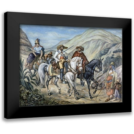 Rugendas, Juan Mauricio 14x11 Black Modern Framed Museum Art Print Titled - Residents of Minas Gerais